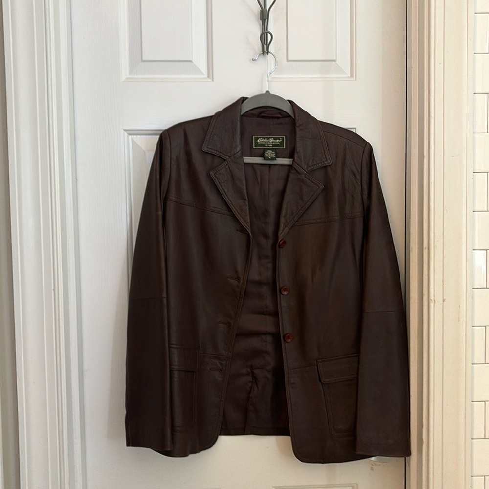 Brown leather jacket/ blazer